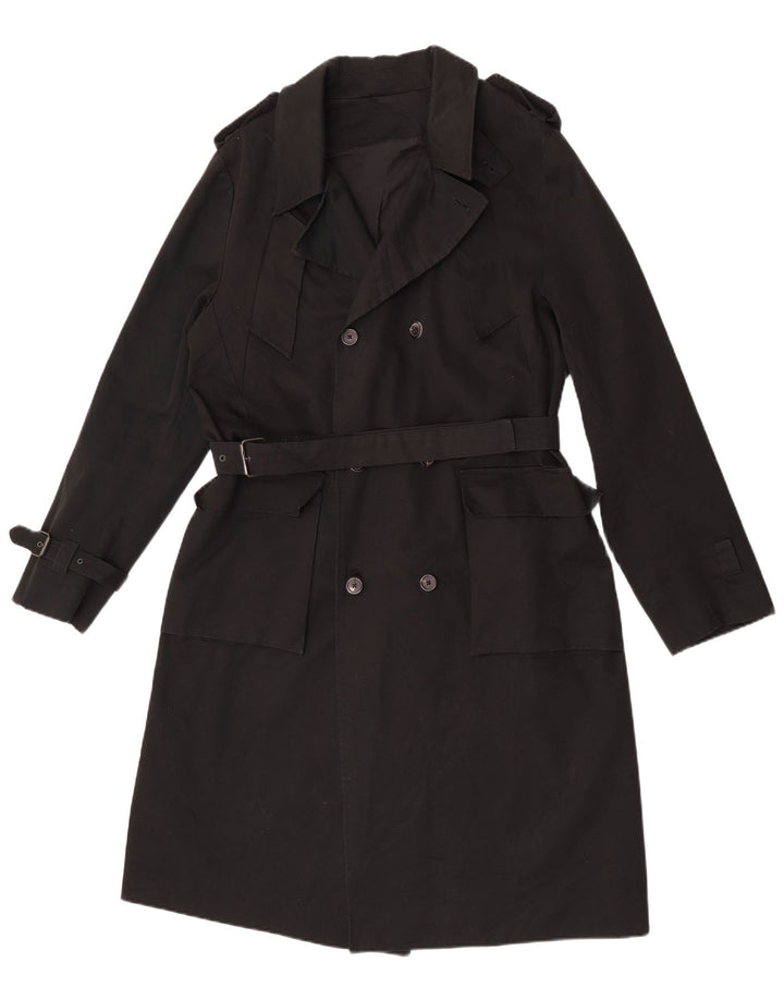 La Redoute Dame Trench Coat UK 16 Stor Sort Bomuld