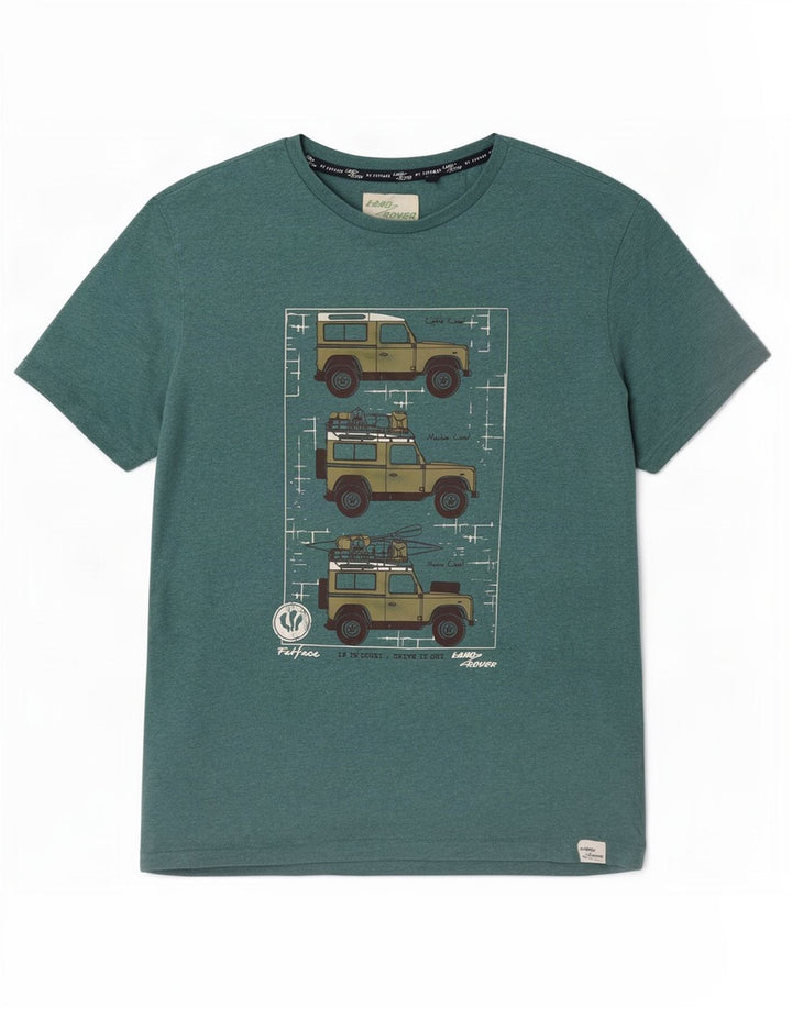 Fat Face Herre Grafisk T-Shirt Top Stor Grøn Bomuld