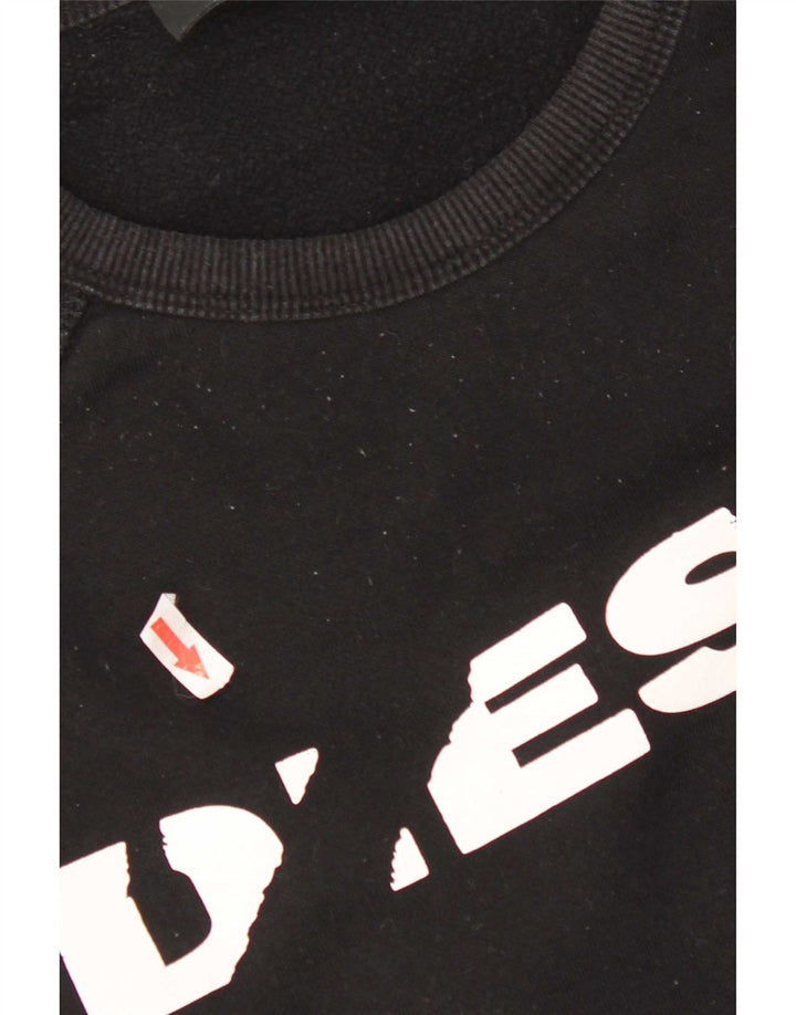 Diesel Herre Grafisk Sweatshirt Jumper Stor Sort Bomuld