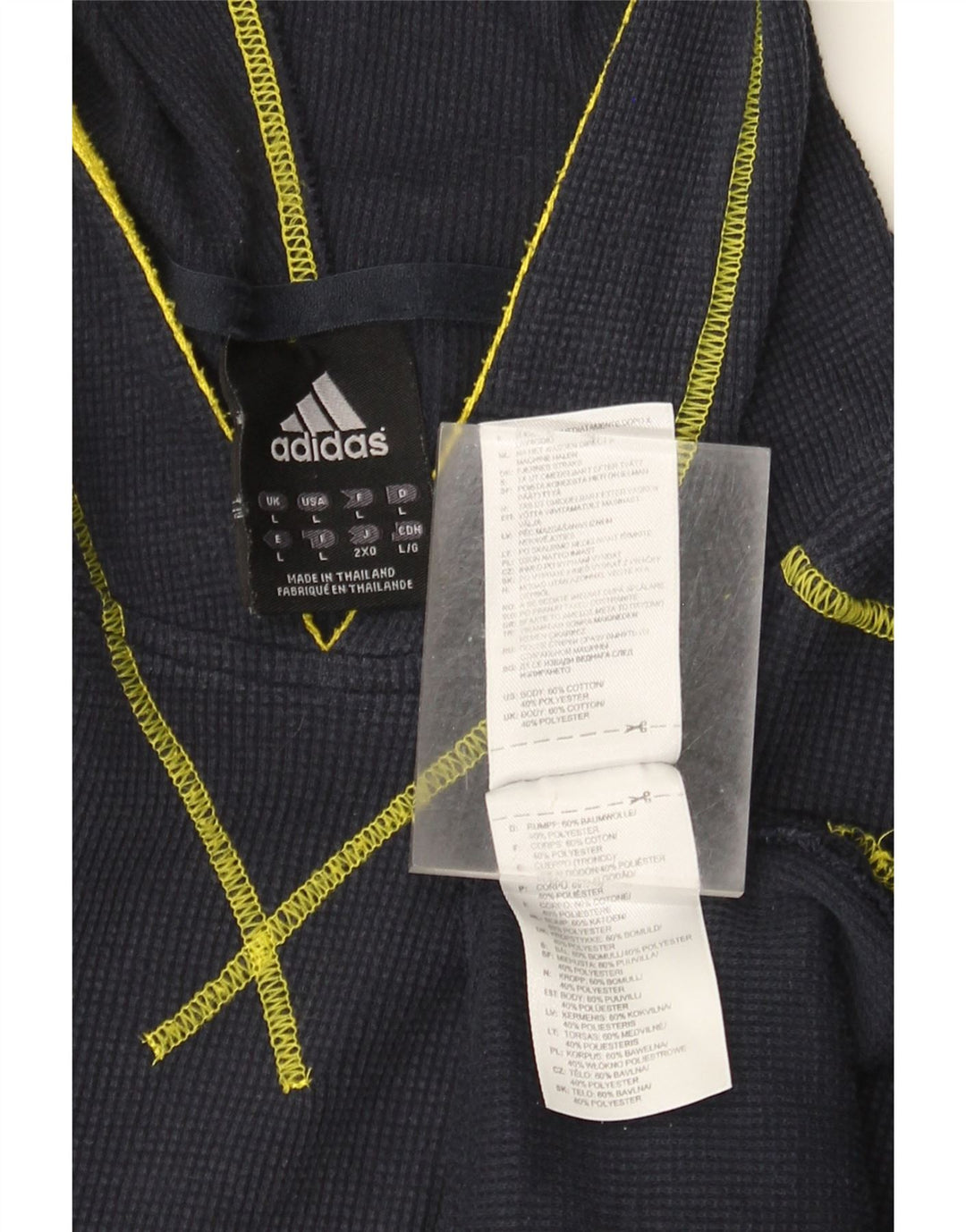 Adidas Herre hættetrøje Langærmet Stor marineblå bomuld