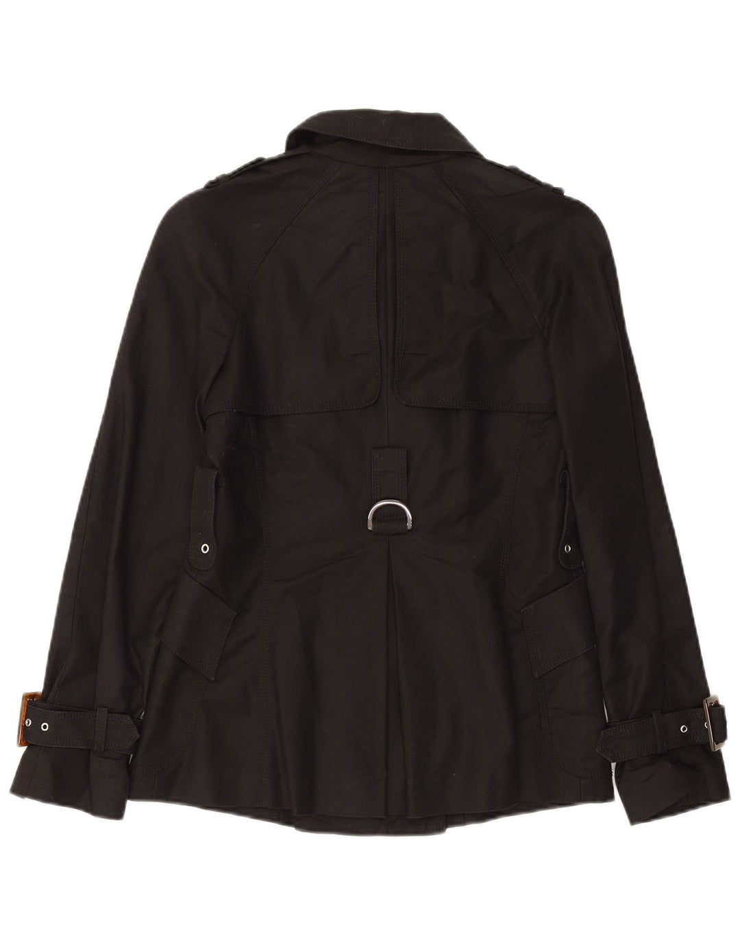Zara Trench Coat til kvinder UK 10 Lille sort bomuld