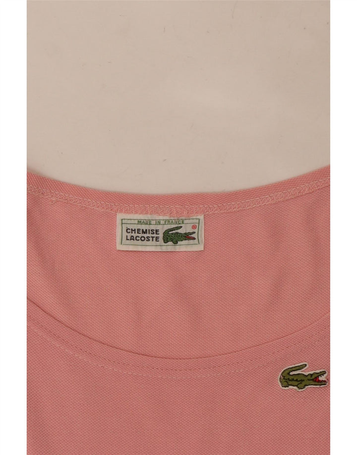 LACOSTE Dame Crop T-Shirt Top UK 16 Large Pink