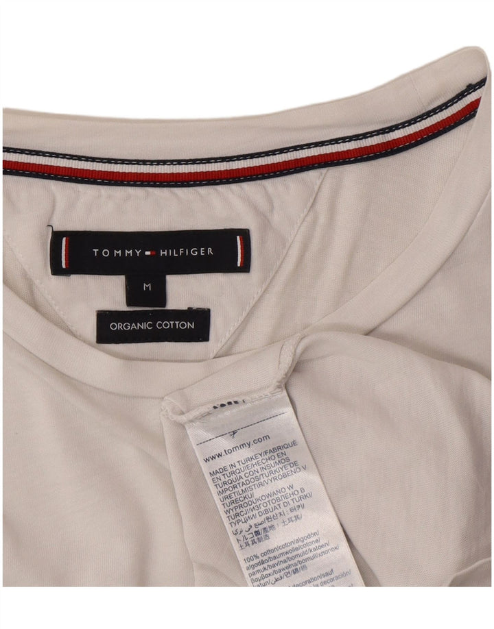 Tommy Hilfiger Herre grafisk T-shirt Top Medium Hvid Bomuld