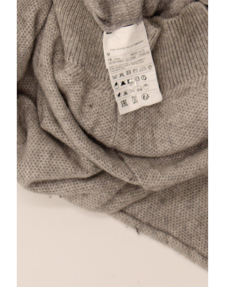 BENETTON Mens Boat Neck Jumper Sweater Medium Grey Flecked Cotton Vintage Benetton and Second-Hand Benetton from Messina Hembry 
