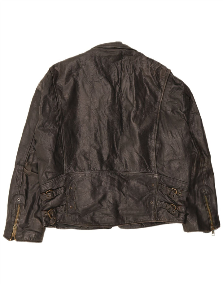 Vintage herre læderjakke UK 40 Stor sort læder