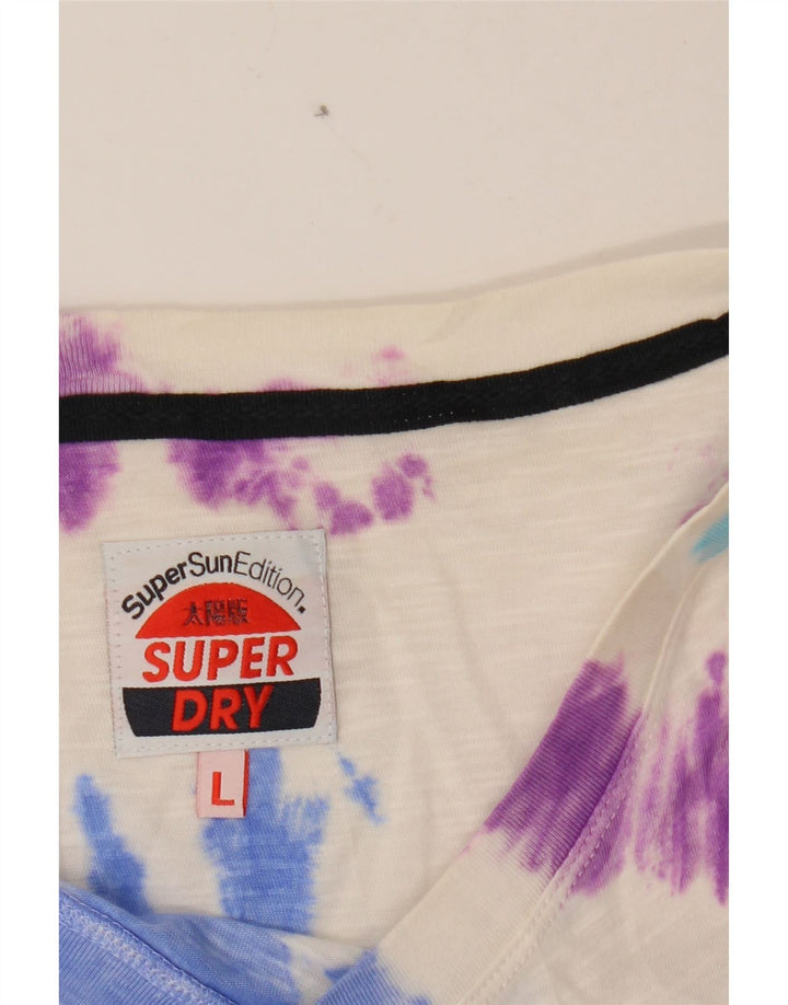 SUPERDRY Womens Sweatshirt Jumper UK 16 Large Multicoloured Tie Dye Vintage Superdry and Second-Hand Superdry from Messina Hembry 