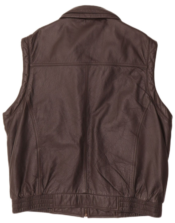 Prince Herre Læder Gilet IT 58 4XL Brun