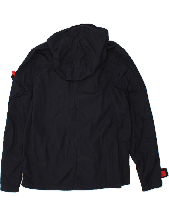 FRENCH CONNECTION Mens Hooded Windbreaker Jacket UK 38 Medium Navy Blue Vintage French Connection and Second-Hand French Connection from Messina Hembry 