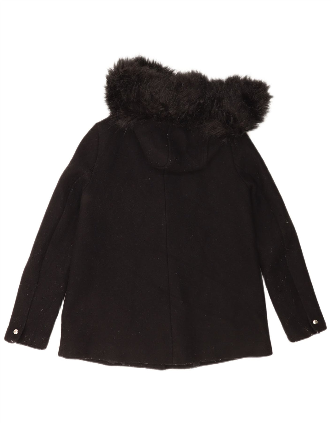 Zara Dame Hættevindjakke UK 10 Small Black Wool