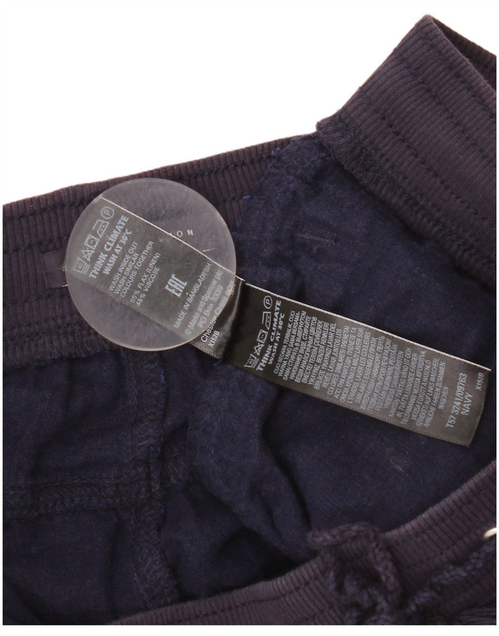 Marks & Spencer Chino Shorts til kvinder UK 12 Medium W32 Navy Blue Linen