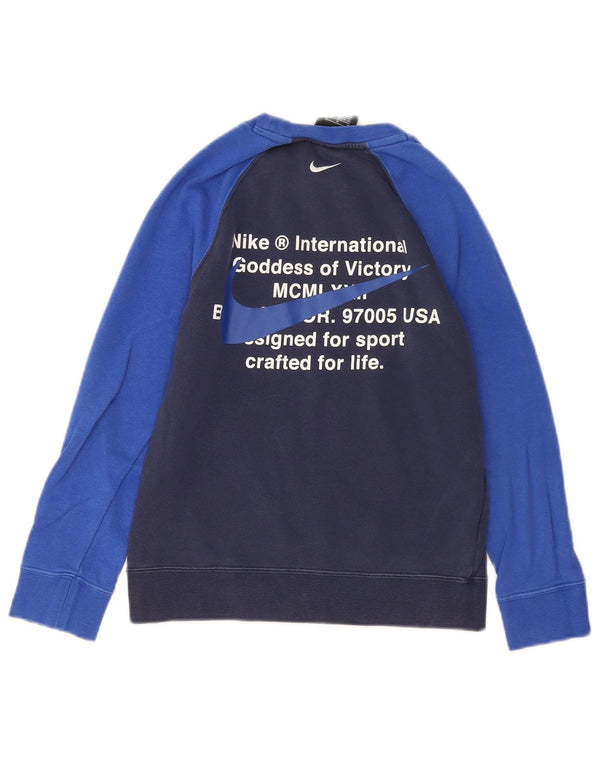 Nike Boys Graphic Sweatshirt Jumper 10-11 år Medium Blue Colourblock