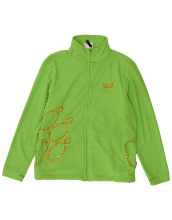 Jack Wolfskin Girls Graphic Liner Fleecejakke 13-14 År Grøn Polyester