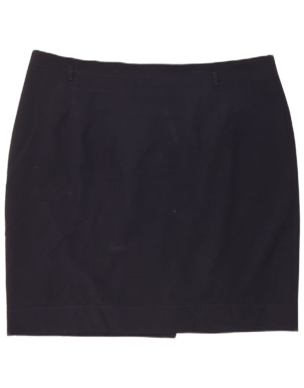 Marks & Spencer Pencil Nederdel til kvinder UK 20 2XL W38 Marineblå polyester
