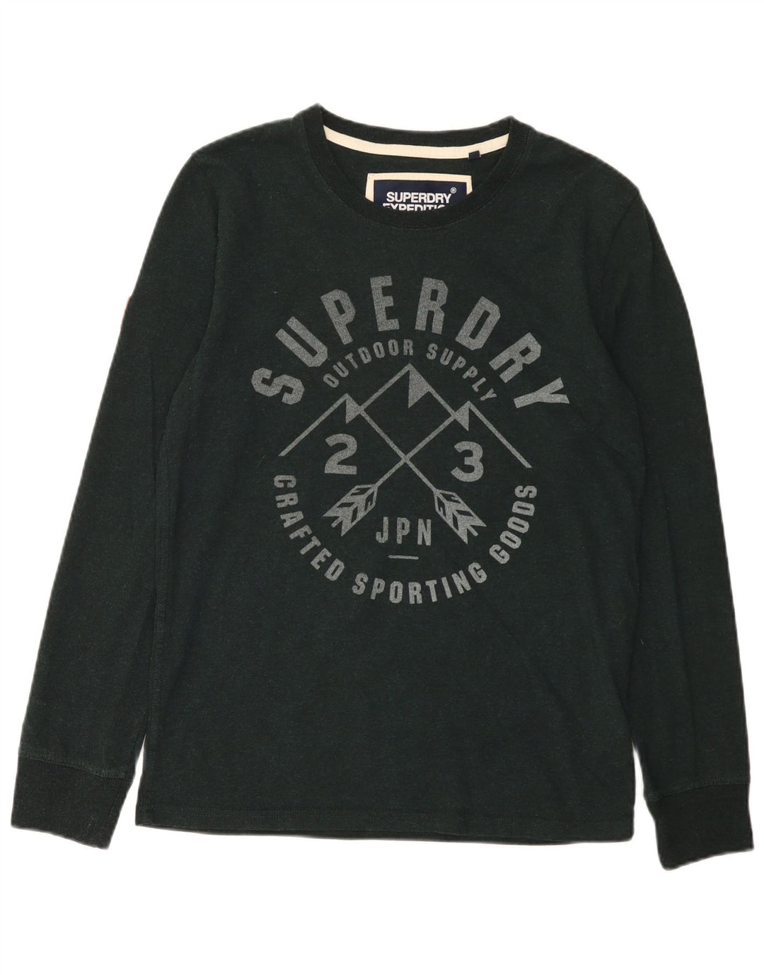 Superdry Herre grafisk top langærmet XL grøn bomuld