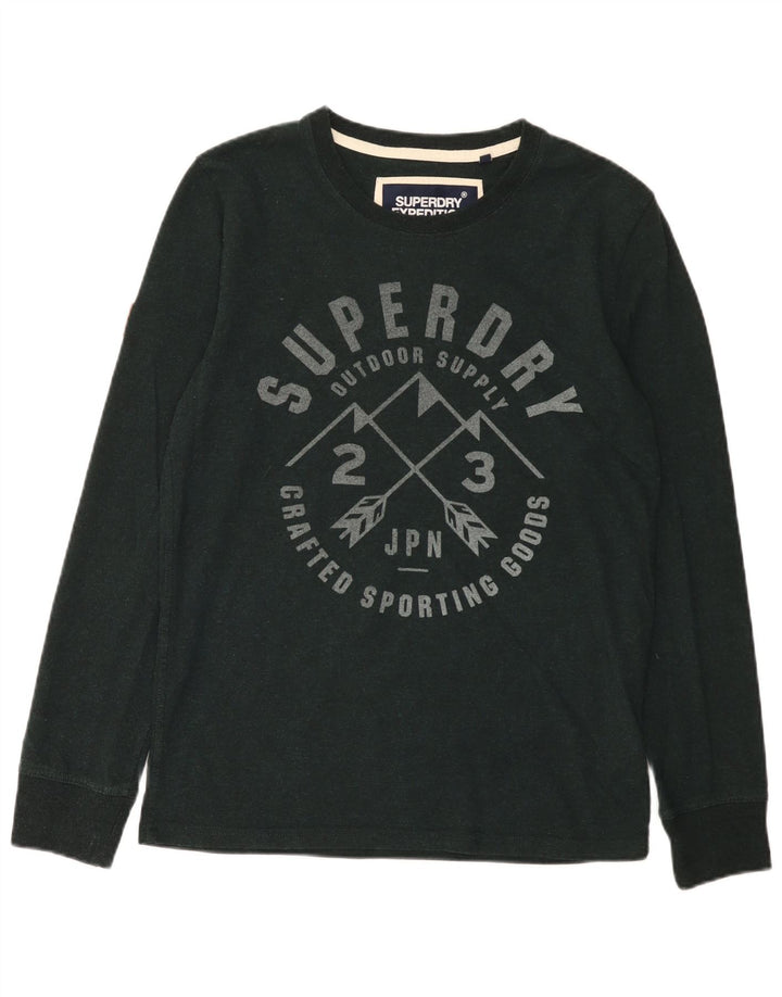 Superdry Herre grafisk top langærmet XL grøn bomuld