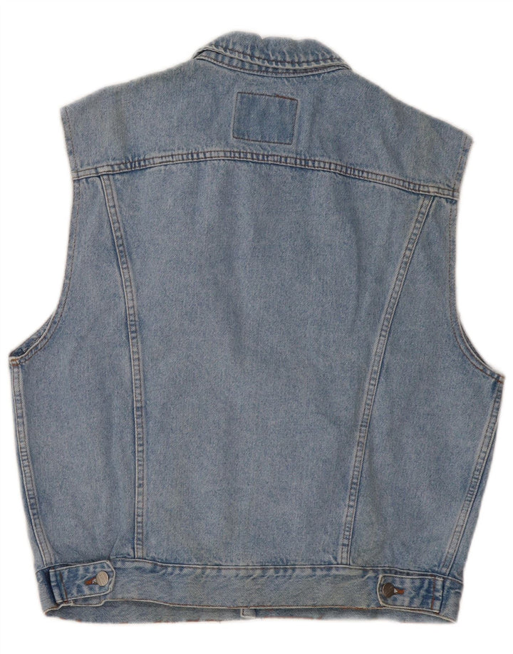Vintage Herre Denim Gilet UK 36 Small Blue
