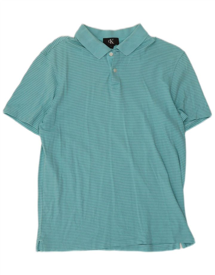 CALVIN KLEIN Herre poloshirt Medium blå stribet bomuld