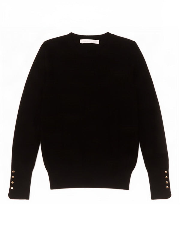 Zara Womens Boat Neck Jumper Sweater UK 8 Small Black