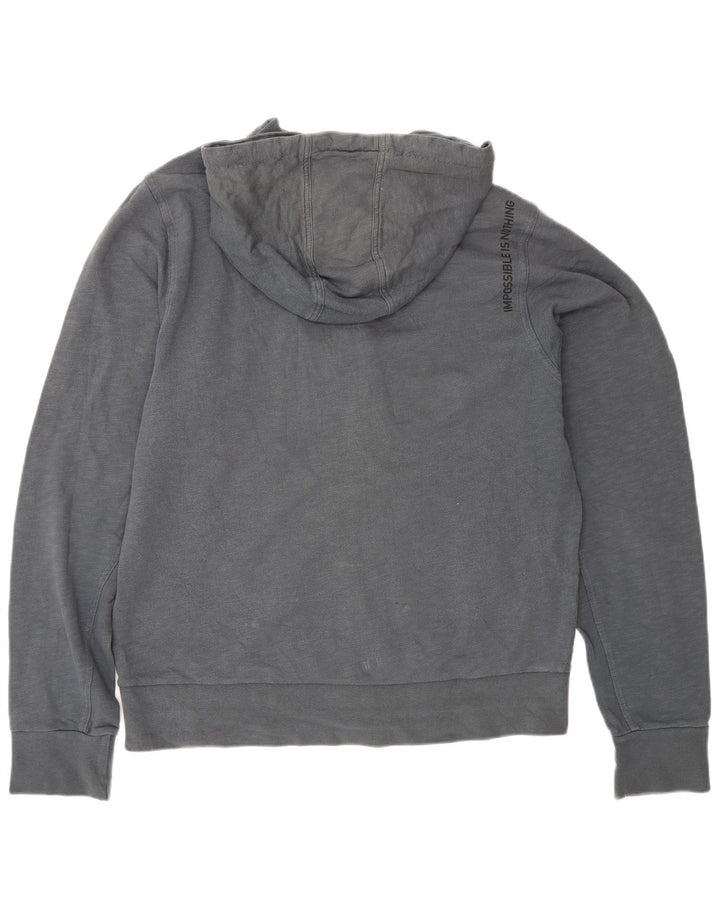 ADIDAS grafisk hættetrøje med lynlås til mænd Medium marineblå bomuld