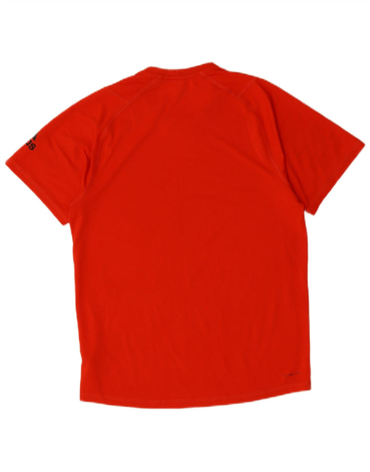ADIDAS Herre Climalite grafisk T-shirt top lille rød polyester