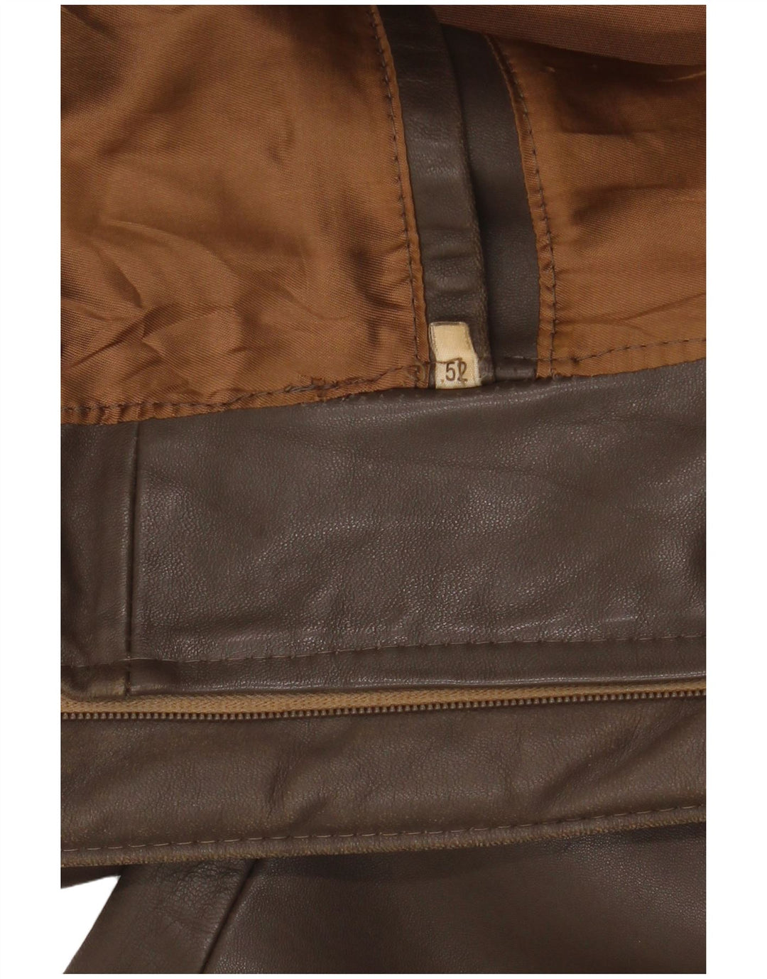 Vintage Herre Military Læderjakke IT 52 XL Brun