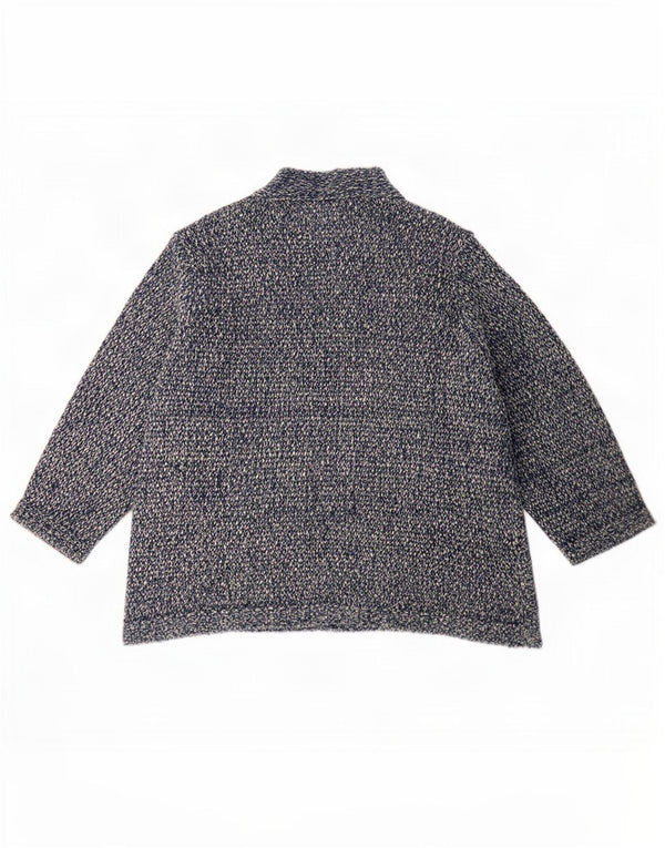 M&Co Dame 3/4 ærmet åben cardigan sweater UK 24 4XL Navy Blue Flecked