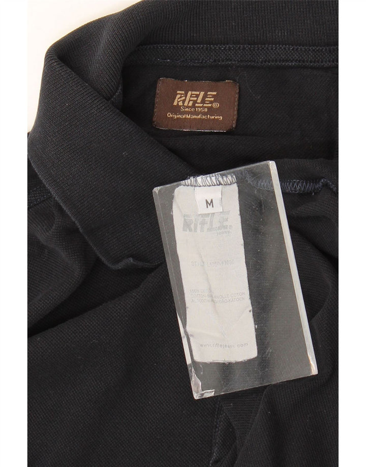 Rifle Herre poloshirt Medium Sort Bomuld