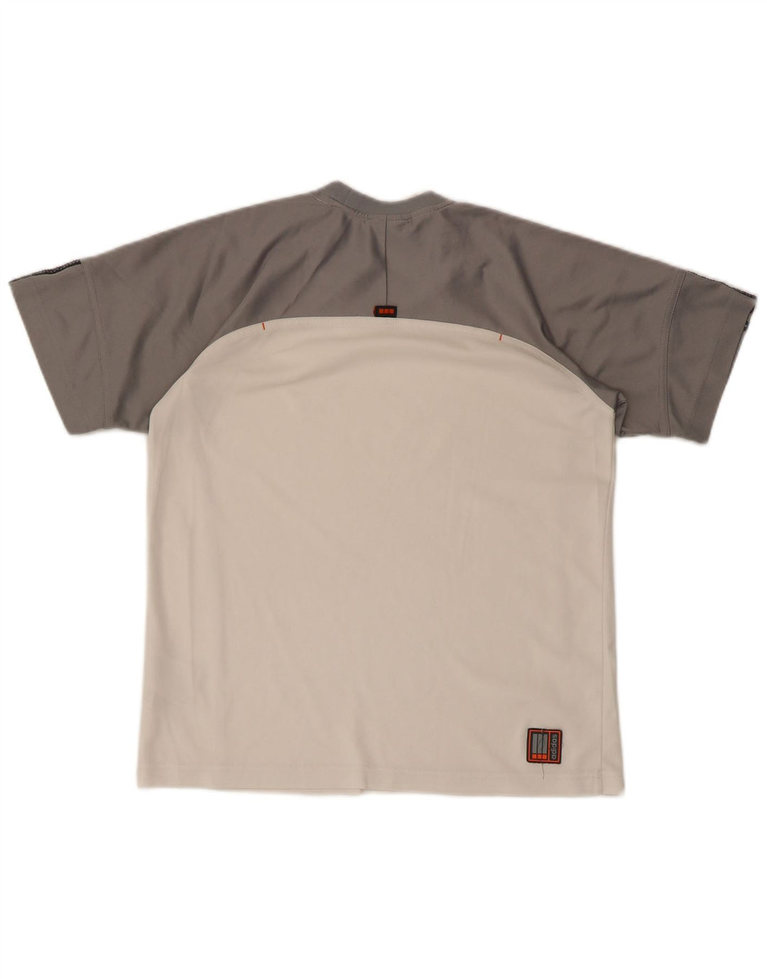 ADIDAS Drenge T-Shirt Top 13-14 år Hvid Colourblock Polyester