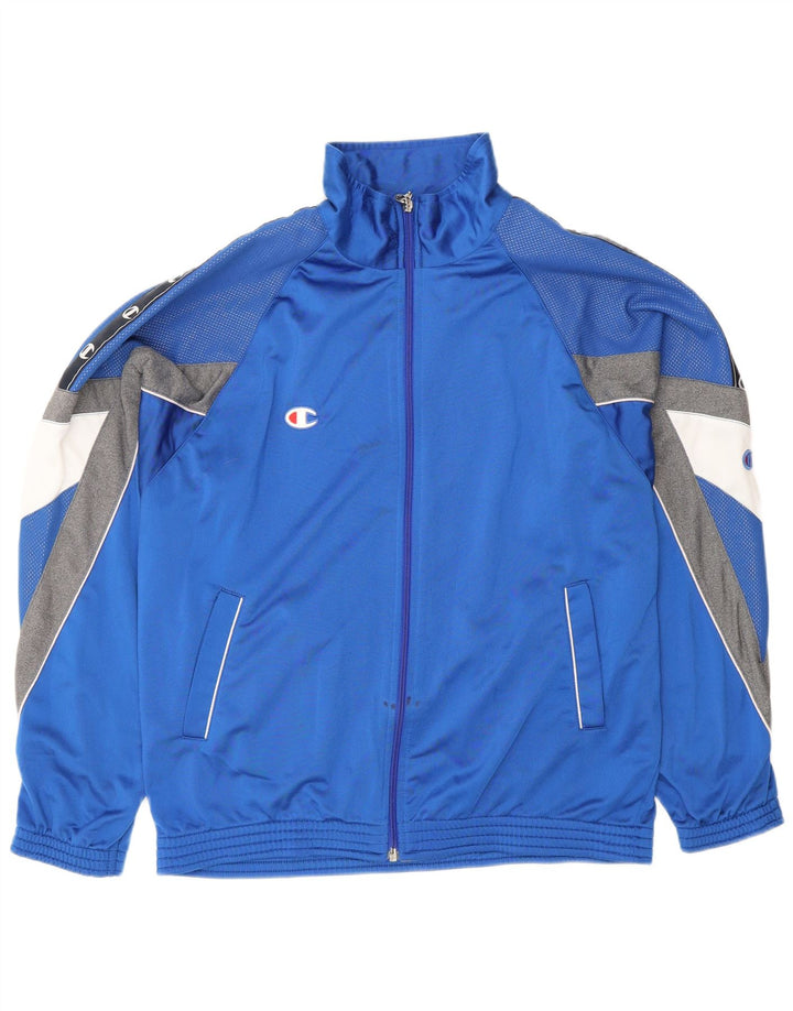 Champion Herre grafisk træningsdragt Topjakke Stor Blå Colourblock Polyester