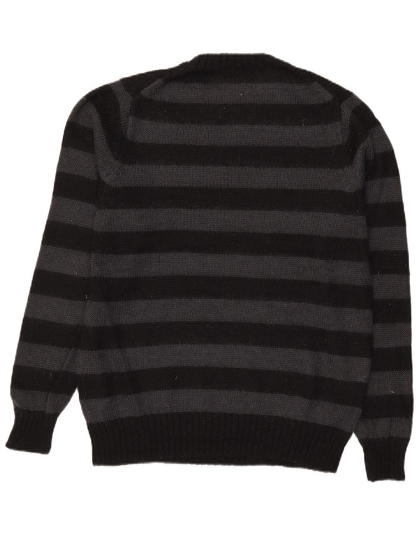 Marks & Spencer Herre Autograph Zip Neck Jumper Sweater Medium Sort Stribet