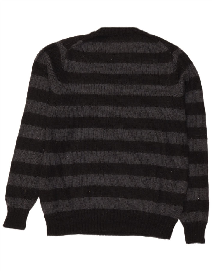 Marks & Spencer Herre Autograph Zip Neck Jumper Sweater Medium Sort Stribet