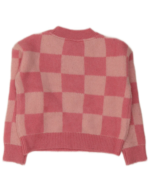 Marks & Spencer Girls Crop Crew Neck sweater 9-10 år Pink Check