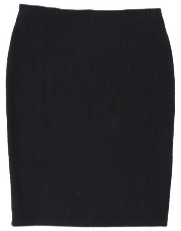 Marks & Spencer Pencil Nederdel til kvinder UK 14 Large W32 Navy Blue Polyester