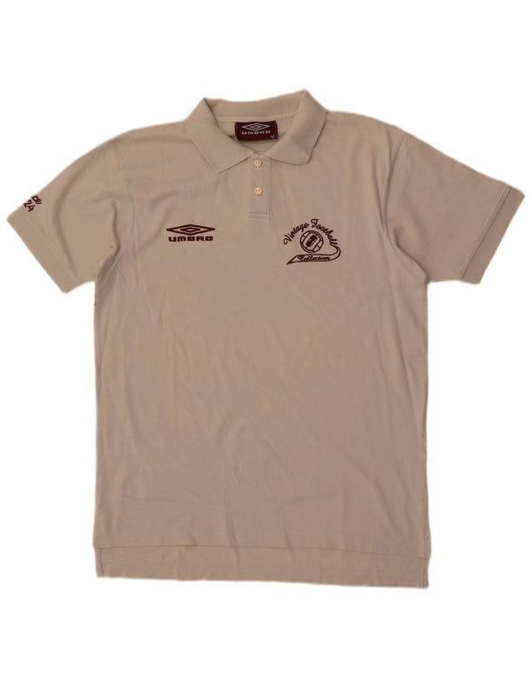 Umbro Herre Grafisk Polo Shirt Medium Hvid Bomuld