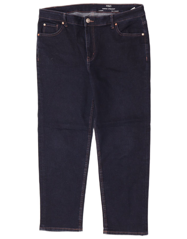 Marks & Spencer Dame Sienna Straight Jeans UK 18 XL W36 L26 Navy Blue