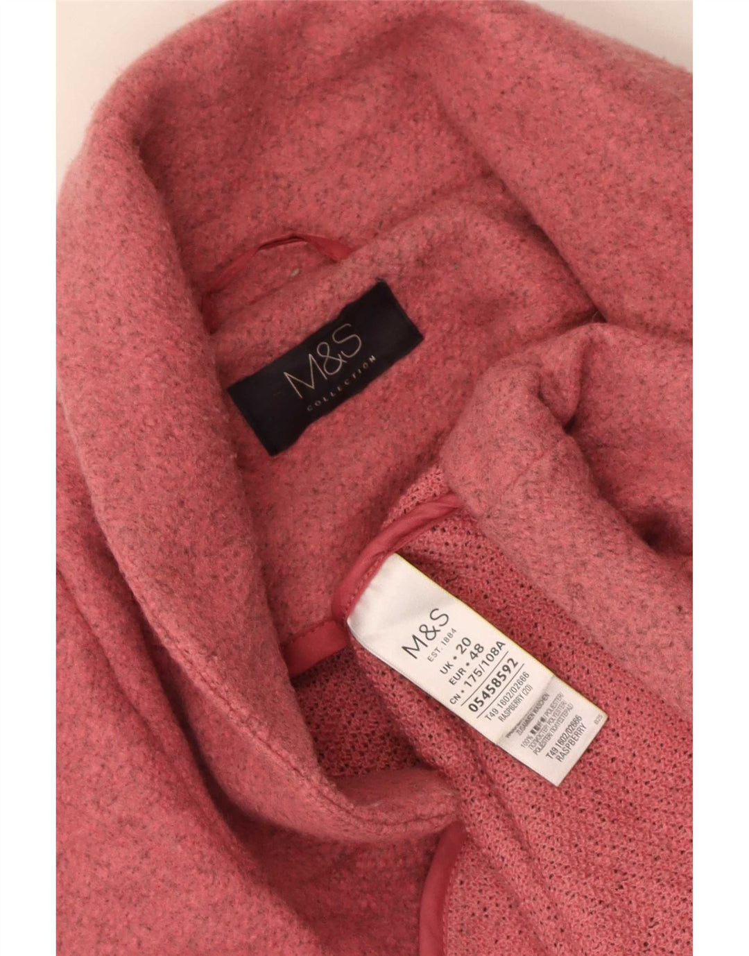 Marks & Spencer Dame Oversized åben overfrakke UK 20 2XL Pink Polyester