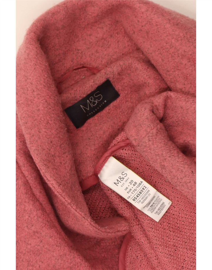 Marks & Spencer Dame Oversized åben overfrakke UK 20 2XL Pink Polyester