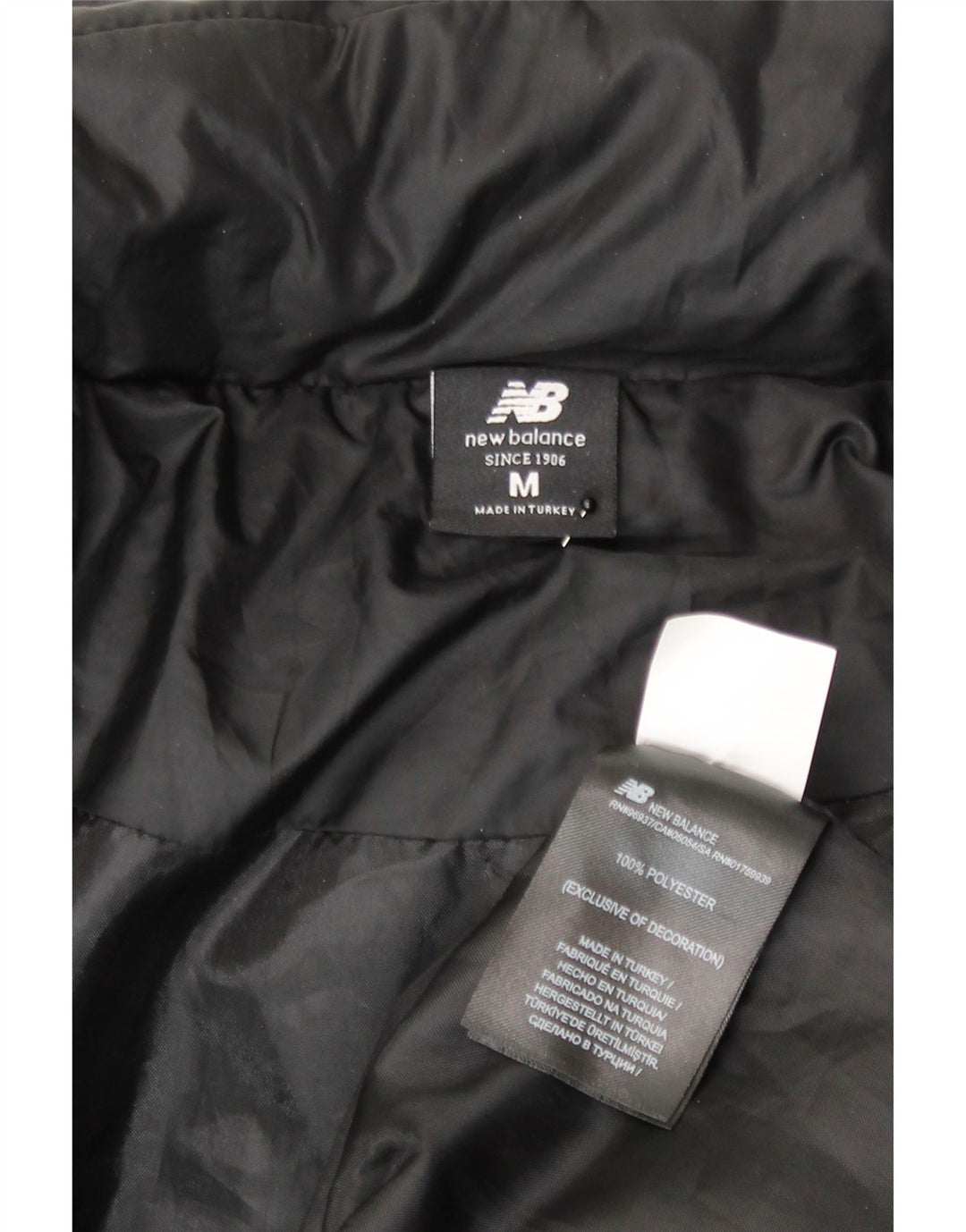 New Balance Dame Hætte Oversized Polstret Frakke UK 14 Medium Sort