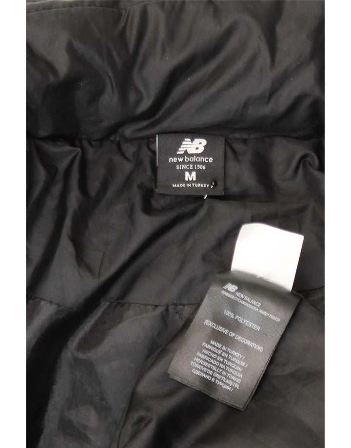 New Balance Dame Hætte Oversized Polstret Frakke UK 14 Medium Sort