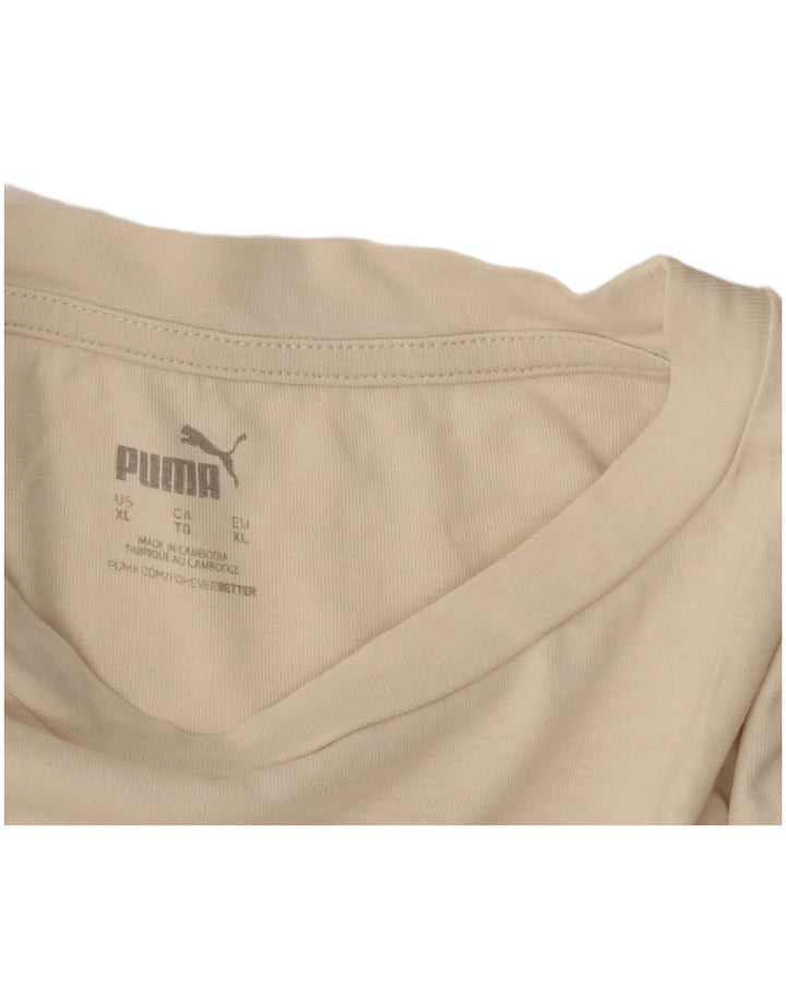 Puma Herre Grafisk T-Shirt Top XL Beige