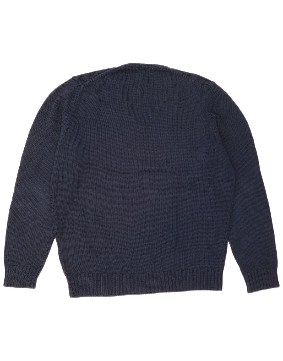 Zara Herre V-hals sweater Stor marineblå bomuld