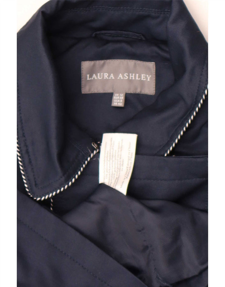 Laura Ashley Dame Dobbeltradet Trench Coat UK 12 Medium Navy Blue
