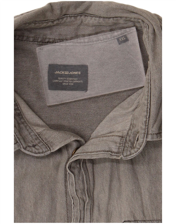 Jack & Jones herreskjorte 2XL grå bomuld