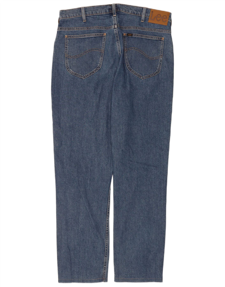 Lee Herre Rider Straight Jeans W36 L30 Blå Bomuld