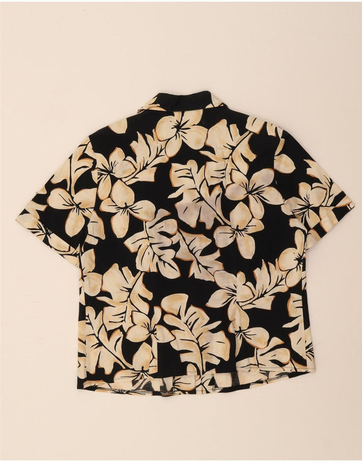 VERSE Womens Short Sleeve Shirt Blouse IT 42 Medium Black Floral Vintage Verse and Second-Hand Verse from Messina Hembry 