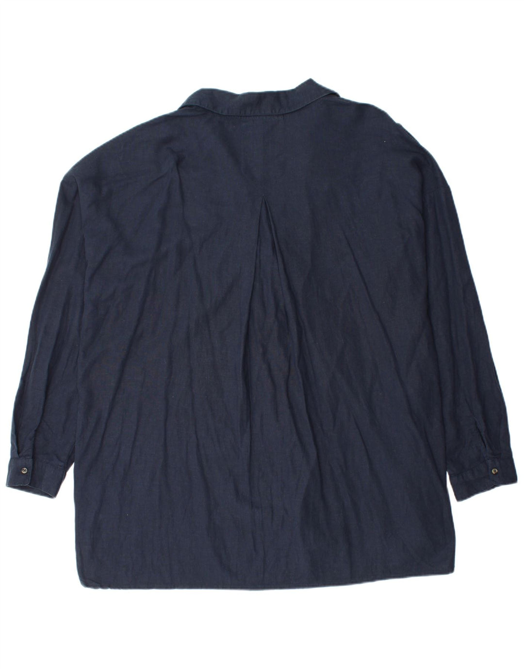FAT FACE Dame Oversized Pullover Shirt UK 16 Large Navy Blue Linen