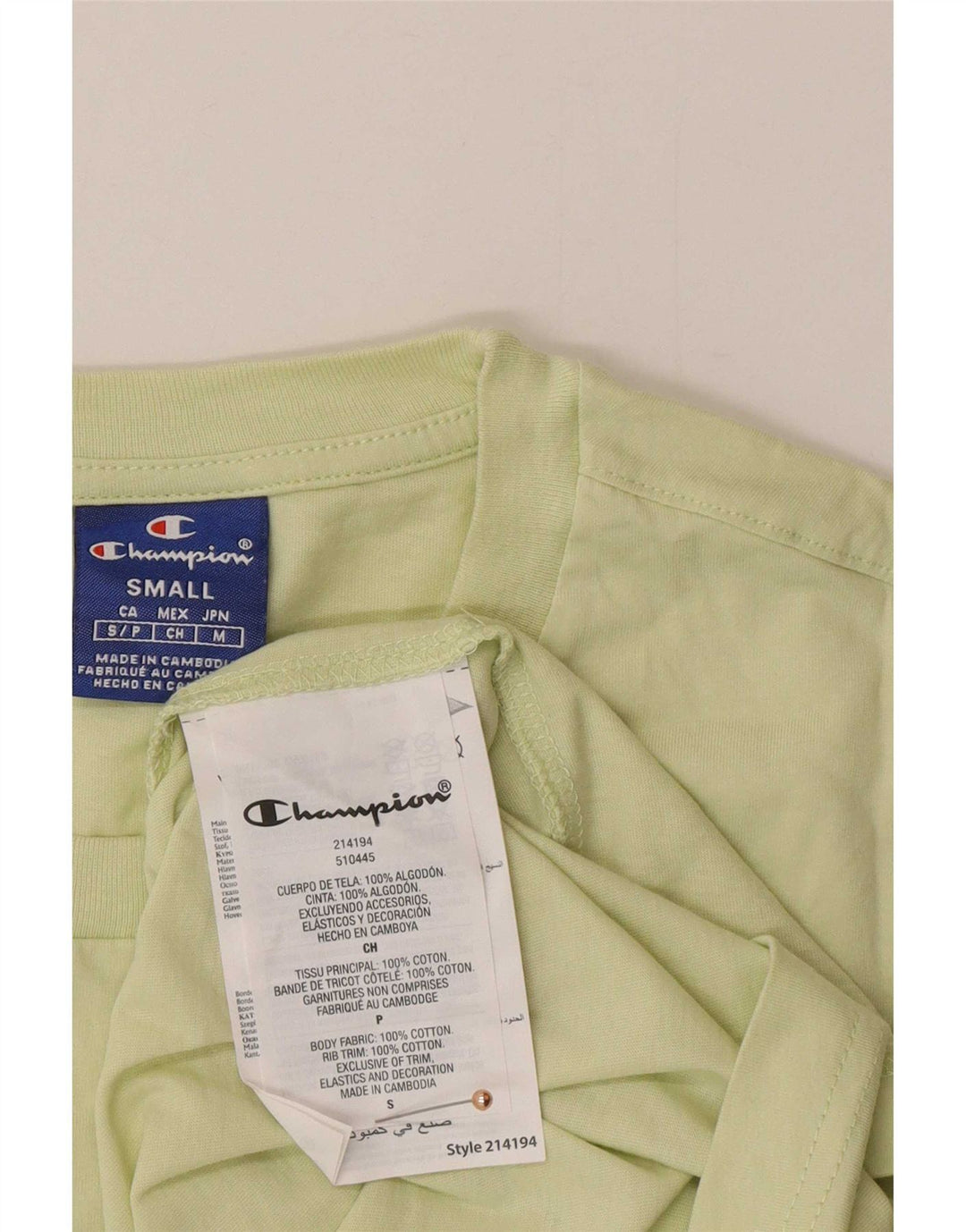 Champion Herre grafisk T-shirt top lille grøn bomuld