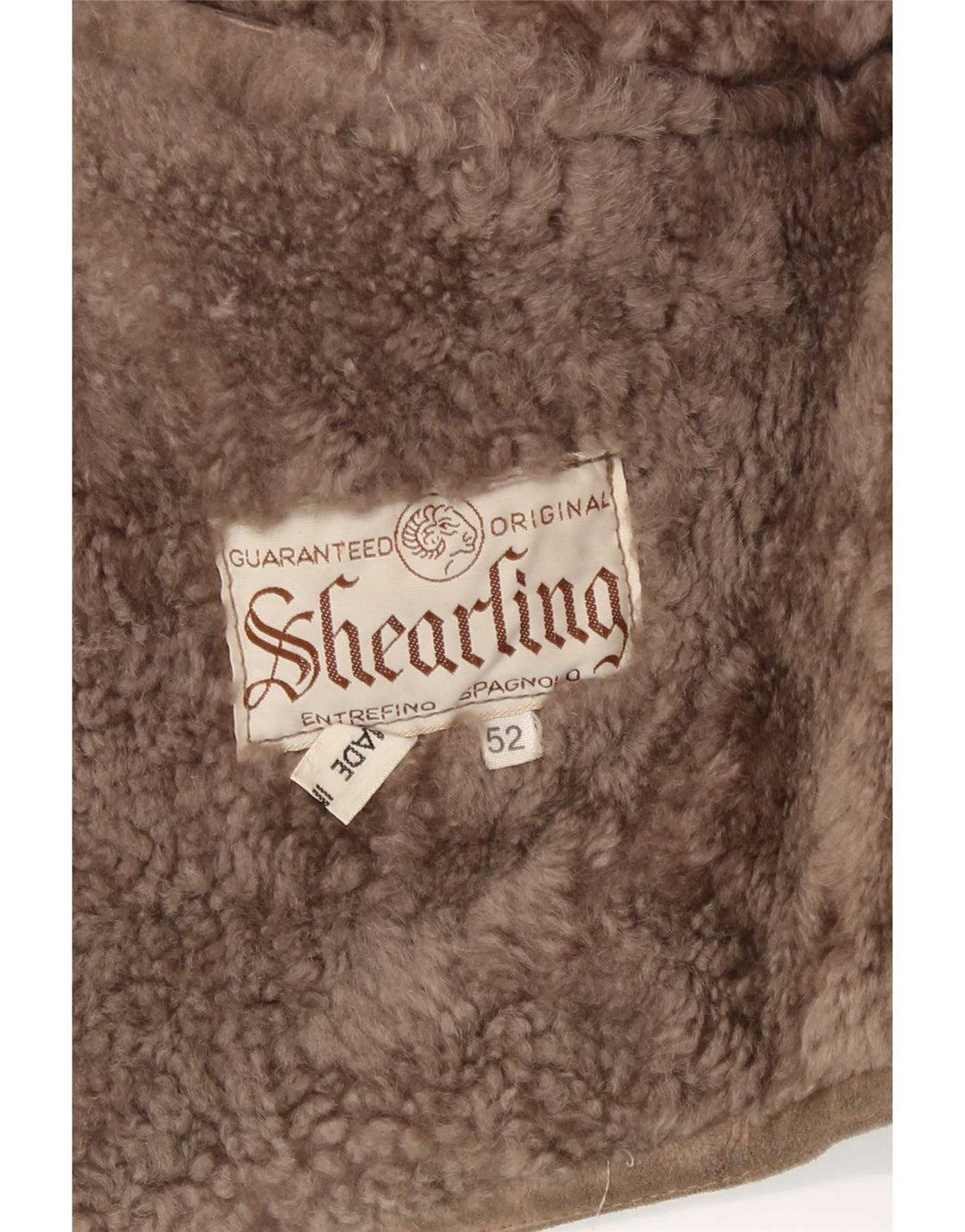 Vintage Herre Dobbeltradet Shearling Jacket IT 52 XL Beige