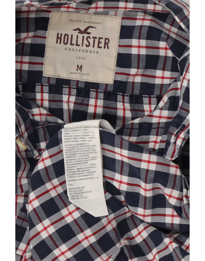 Hollister herreskjorte medium marineblå ternet bomuld