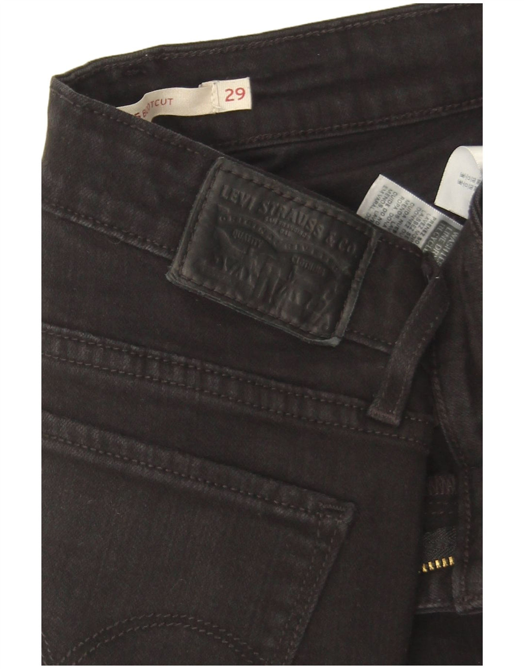 Levi's Dame 715 Bootcut Jeans W29 L33 Sort Bomuld